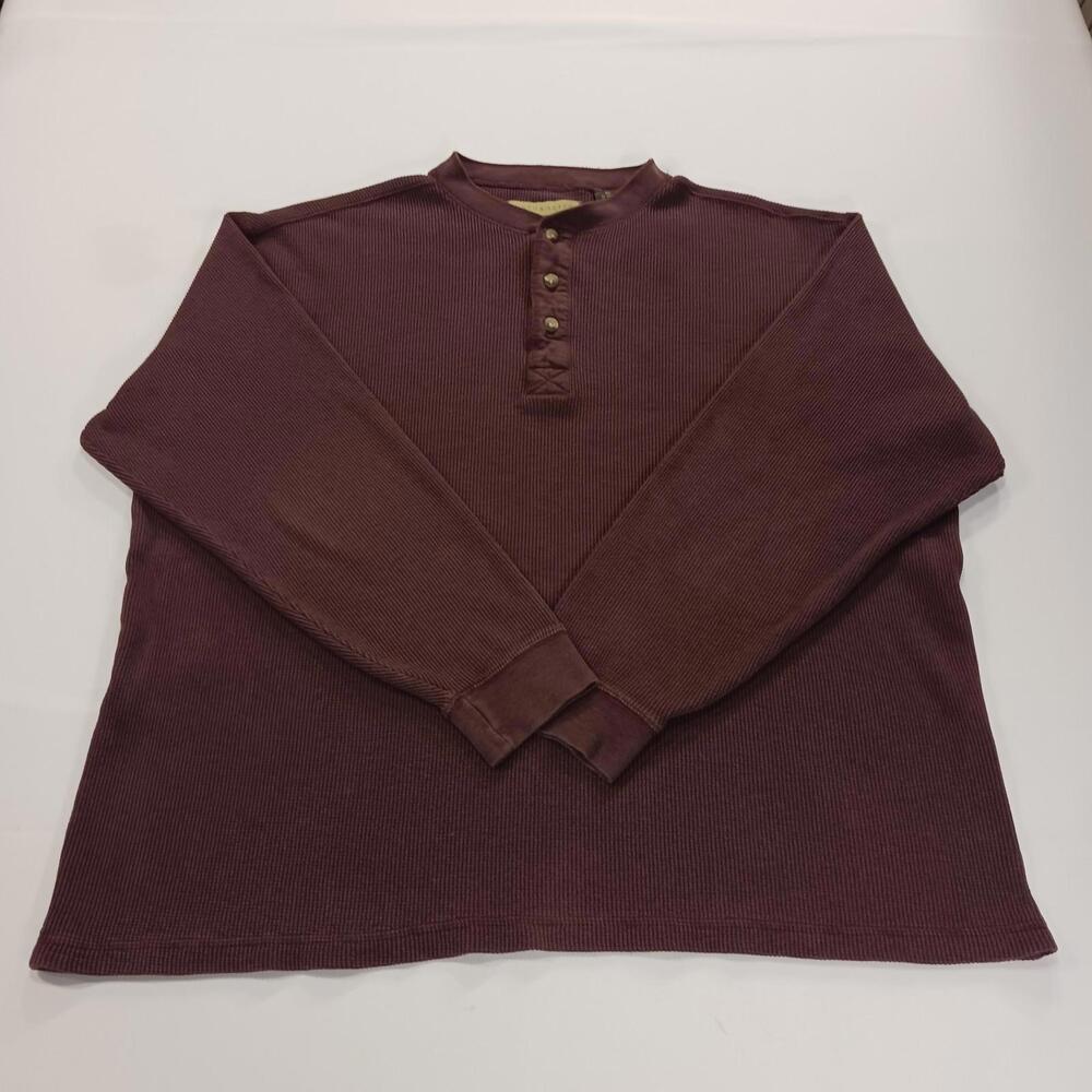 Vintage Naturalife RN#105741 Men's Burgundy 1/4 Button Pullover Sweatshirt Sz XL